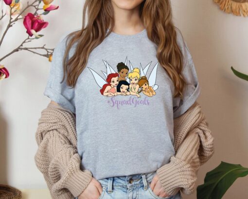 Disney Princess Shirt, Tinkerbell Ariel Belle Shirt, Squad Goals Shirt