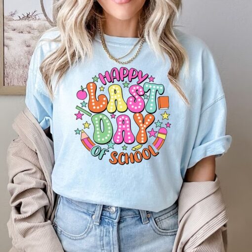 Comfort Colors® Happy Last Day Of School Tee, Retro Teacher Shirt