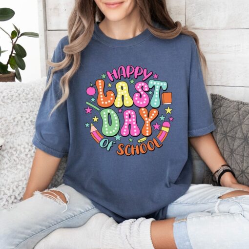 Comfort Colors® Happy Last Day Of School Tee, Retro Teacher Shirt