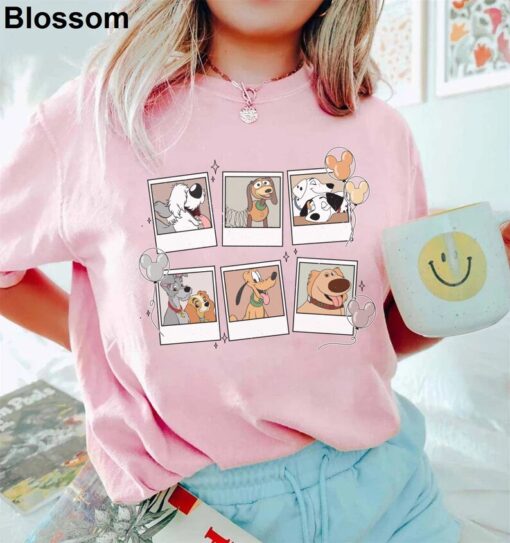 Vintage Disney Dogs Comfort Colors Shirt, Disney Polaroid Shirt