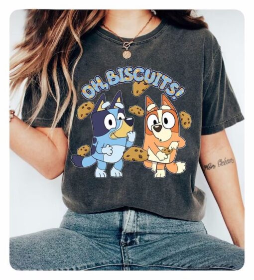 Bluey Oh Biscuits Shirt, Oh Biscuits, Mum Dad Bluey T-Shirt