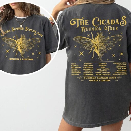 Cicadas Summer Scream Reunion Tour 2024 Shirt, The Cicada Concert Tour