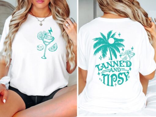 Tanned and Tipsy Shirt, Palm Tree Shirt, Summer Vacation Shirt
