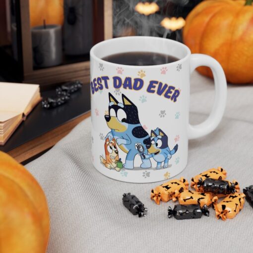 Bluey Best Dad Ever mug, Bluey Fathers day gift, bluey dad of 2 gift