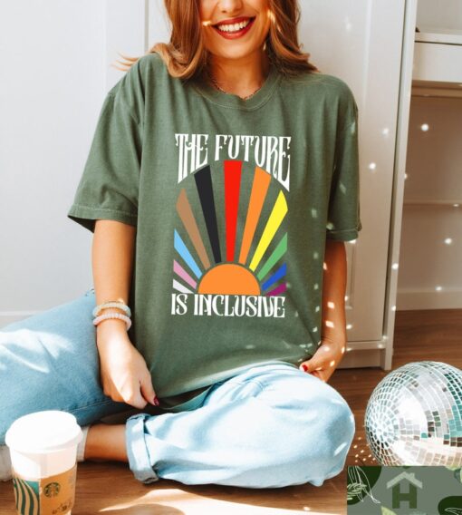 The Future is Inclusive Shirt, Rainbow Pride Tee, Trans Rights Top