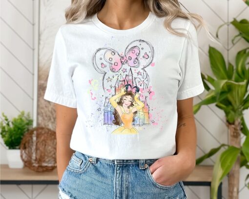 Belle Shirt, Watercolor Belle T-shirt, Beauty and Beast Belle Shirt