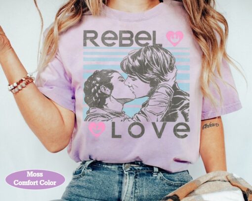 Star Wars Han Solo And Princess Leia Rebel Love Portrait Shirt