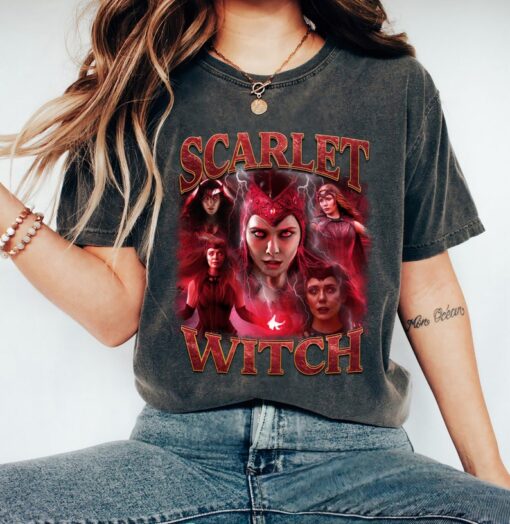 Scarlet Witch Poster Marvel Graphic Portrait Elizabeth Olsen Shirt