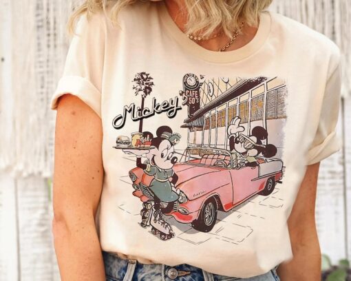 Retro Mickey and Minnie Classic Car Shirt