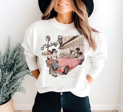 Retro Mickey and Minnie Classic Car Shirt