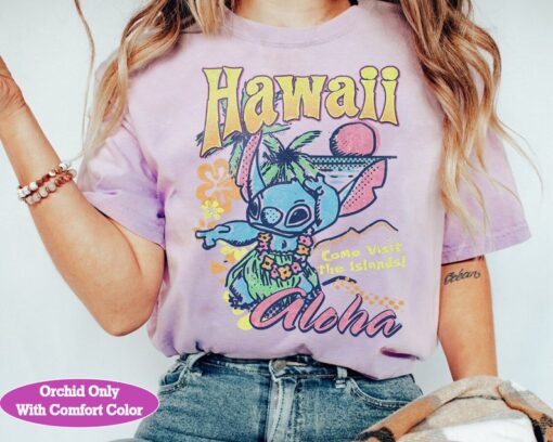 Disney Lilo & Stitch Hawaii Aloha Come Visit the Islands Retro Shirt