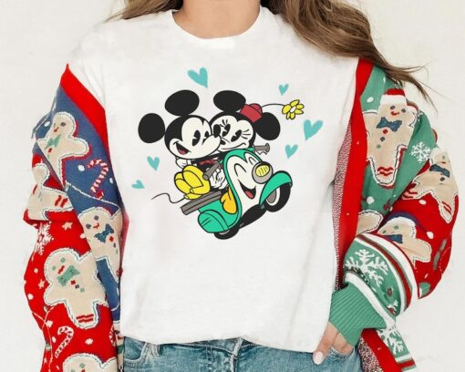 Disney Channel Cute Mickey And Minnie Couple Cartoon Shirt