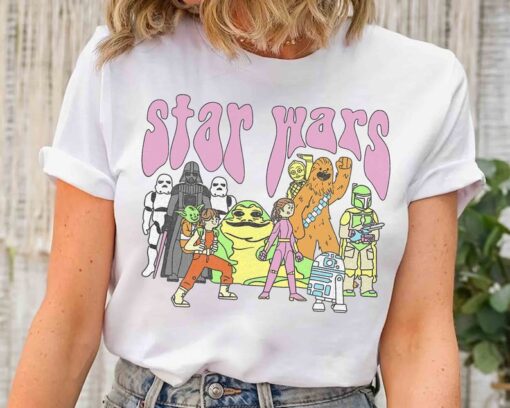 Star Wars Characters Group Psychedelic Group Poster T-Shirt