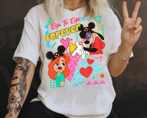 Retro 90S Max And Roxanne Eye To Eye Forever Shirt A Goofy Movie T-shi