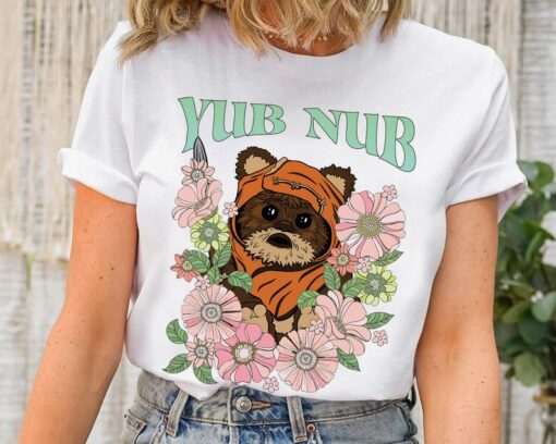 Star Wars Floral Ewok Wicket W. Warrick Yub Nub T-Shirt