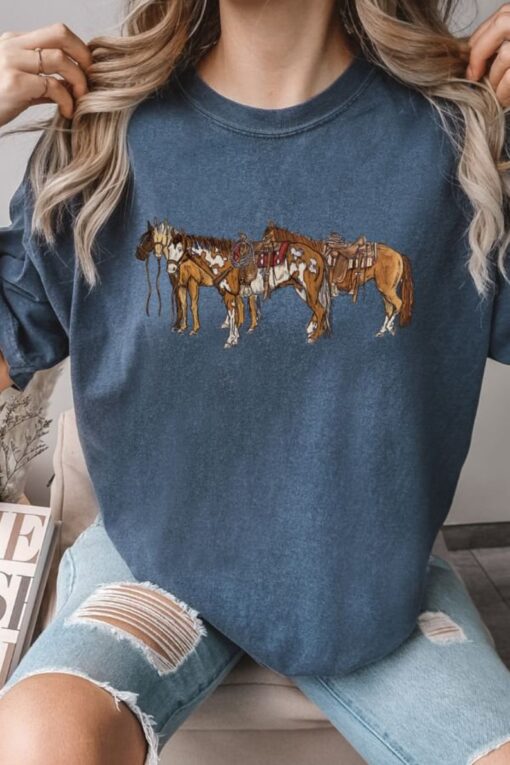 Horsin Around Comfort Colors Shirt, Western Graphic Tee