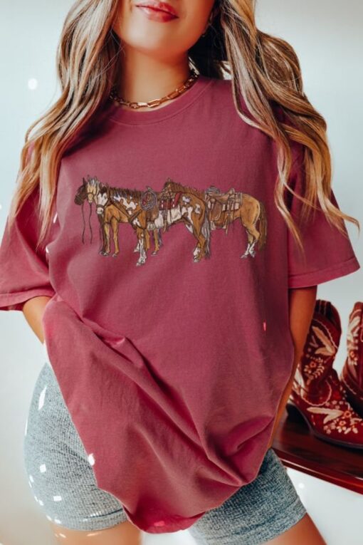 Horsin Around Comfort Colors Shirt, Western Graphic Tee