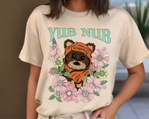 Star Wars Floral Ewok Wicket W. Warrick Yub Nub T-Shirt