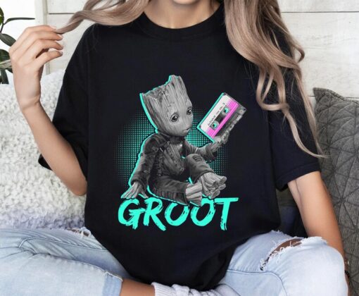 Baby Groot Love Music Cute Face Shirt