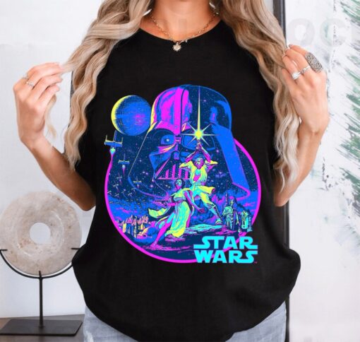 Star Wars Bright Classic Neon Poster Art GraphicShirt