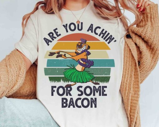 Disney The Lion King Funny Timon Achin' For Some Bacon Retro Shirt