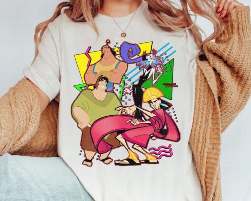 Disney Retro 90s Style Group Shot The Emperor's New Groove Shirt