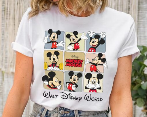 Cute Walt Disney World Mickey Mouse Emotion Retro Shirt