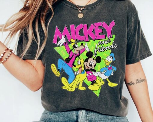 Retro 90s Disney Mickey And Friends Group Shirt