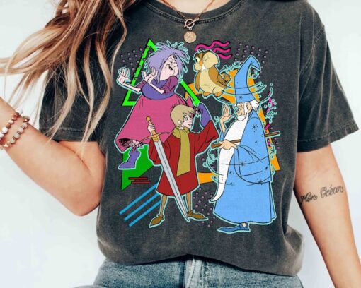 Disney Retro 90s Style Group Shot The Sword in the Stone Characters Gr