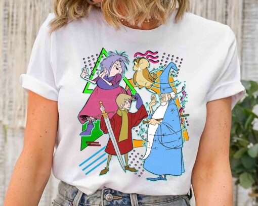 Disney Retro 90s Style Group Shot The Sword in the Stone Characters Gr