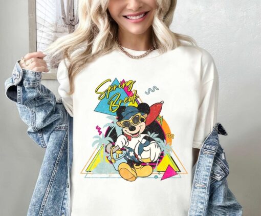 Retro 90S Mickey And Friends Shirt, Vintage Spring Break Squad T-shirt