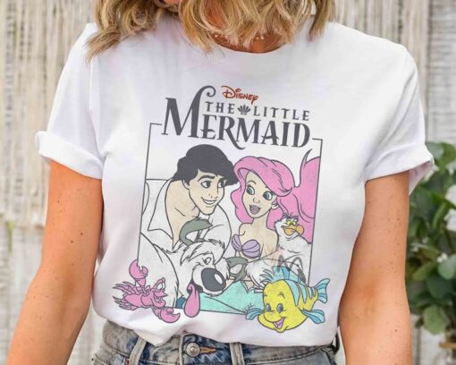 Disney The Little Mermaid Vintage Group Poster T-Shirt