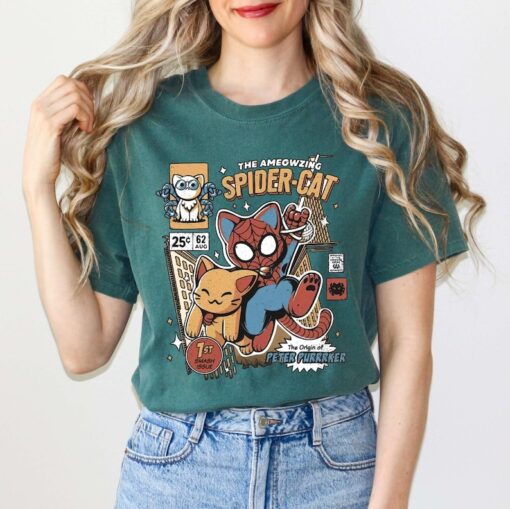 Retro The Ameowzing Spider Cat Shirt, Funny Spider Cat Vintage T-shirt