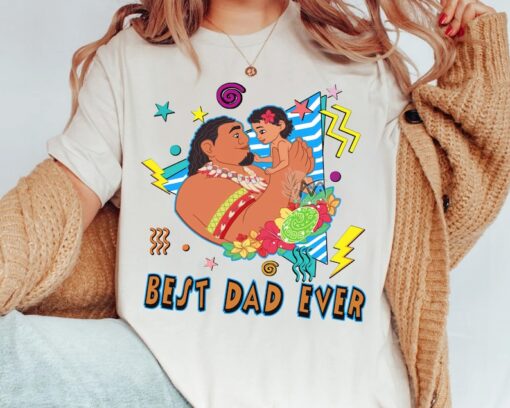 Disney Best Dad Ever Chief Tui and Moana Retro 90s Shirt