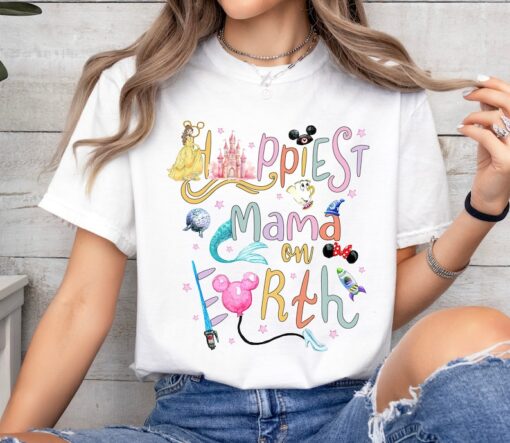 Disney Happiest MAMA On Earth Mother’s Day Shirt, Disney Princess Tee