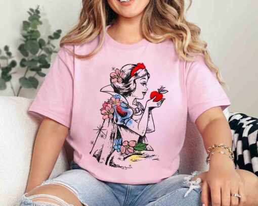 Disney Snow White Princess Sketch Retro Shirt