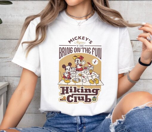 Disney Funny Mouse Mickey's Hiking Club Retro Shirt