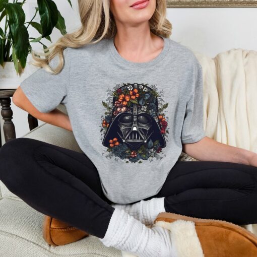 Floral Darth Vader Face Shirt, Star Wars Flowers T-shirt