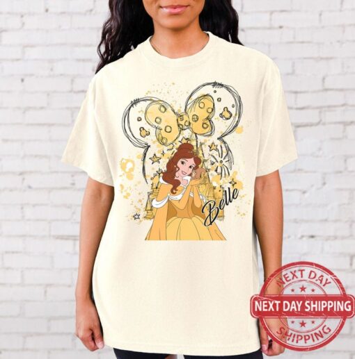 Cute Disney Belle Water Colors Shirt