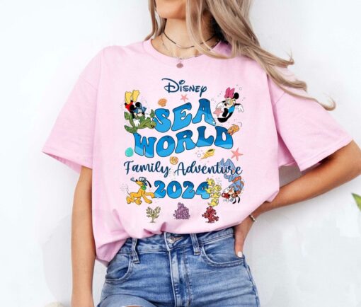 Disney Sea World Family Adventure 2024 Mickey and Friends Shirt