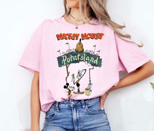 Vintage Funny Mickey Goofy Donald Potatoland Classic Shirt