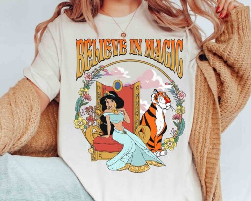 Vintage Jasmine Princess Believe In Magic Floral T-Shirt