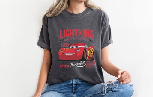 Comfort Colors®Retro Lightning Mcqueen Shirt, Rusteze cars Shirt