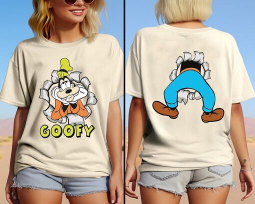 Two-sided Goofy Portrait Mickey and Friends Comfort Colors Shirt