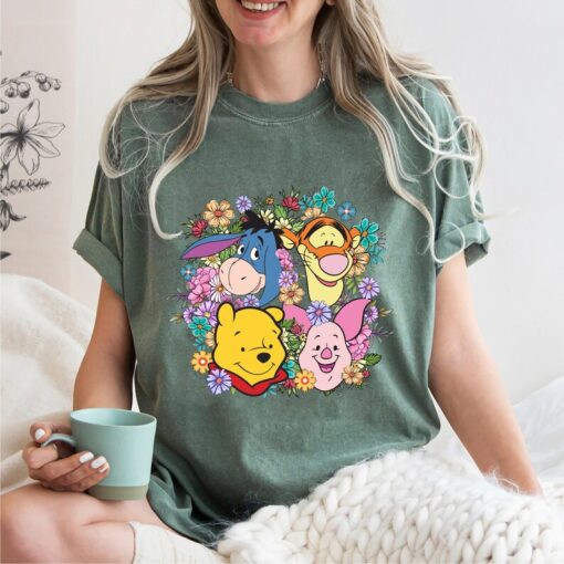 Comfort Colors®Retro Floral Winnie The Poo Shirt