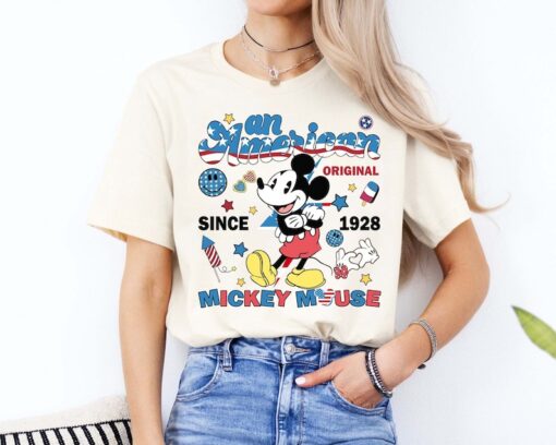 An American Mickey Mouse Since 1928 T-Shirt, Mickey 4th Of July Shirt