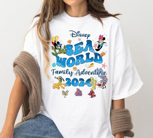 Disney Sea World Family Adventure 2024 Mickey and Friends Shirt