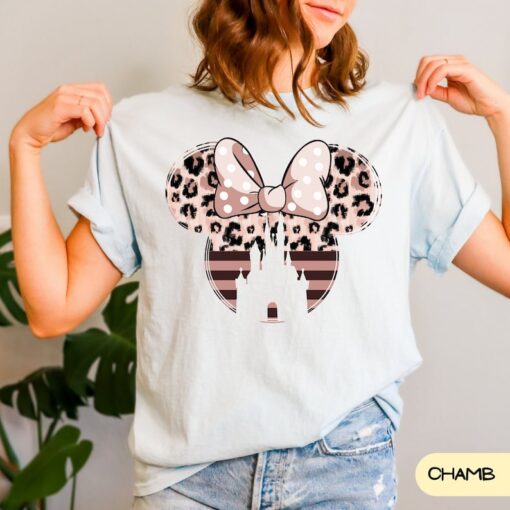 Comfort Colors Disney Minnie Leopard Castle Shirt