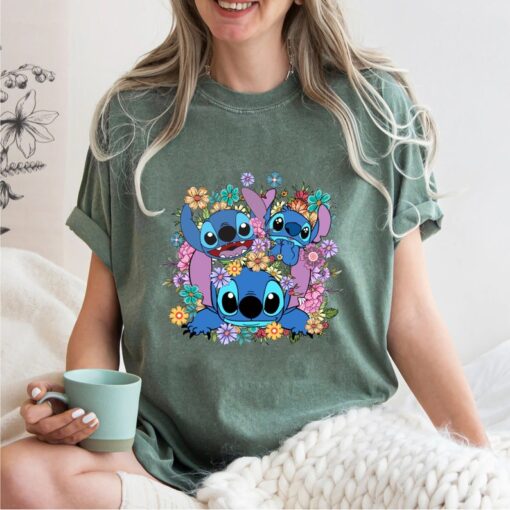 Comfort Colors® Stitch Floral Shirt Disney Stitch Shirt