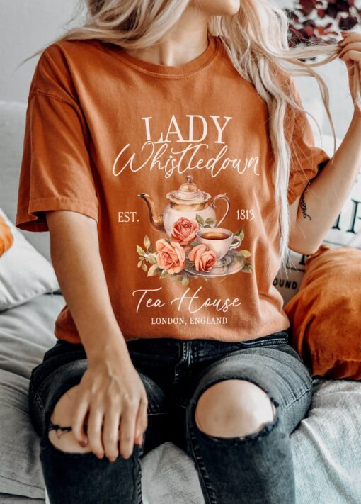 Lady Whistledown Tea House Shirt, Bridgerton Shirt, Tea House Shirt